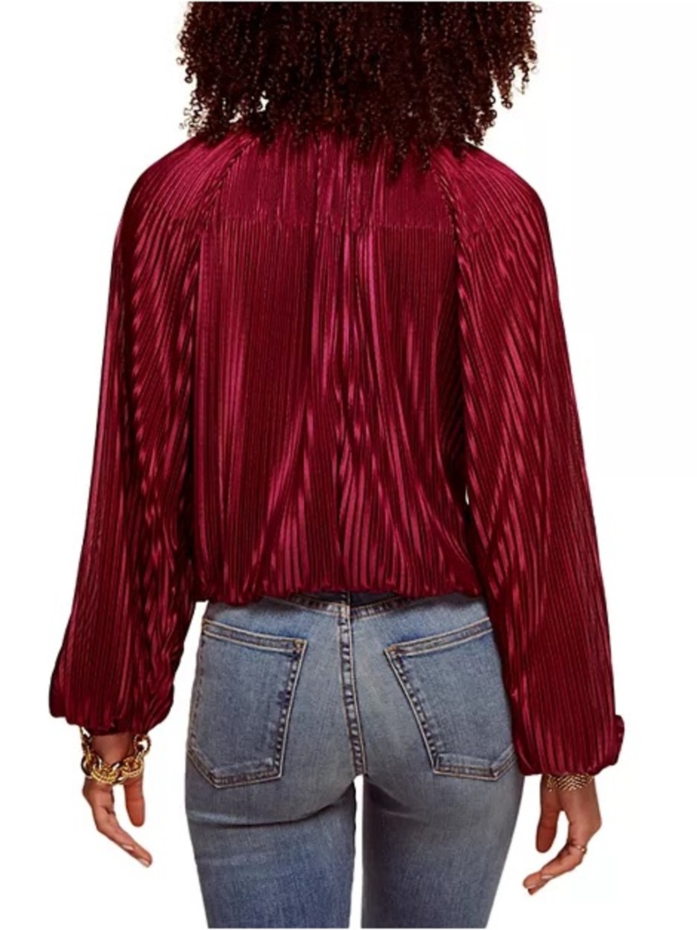 Like New Ramy Brook Lenon Pleated Balloon Sleeve Top Size Small - Picture 2 of 10